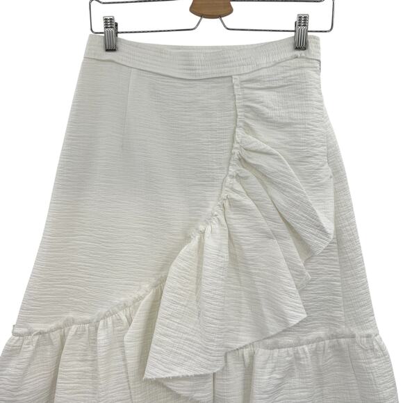 Rachel Comey Bonnie Skirt Ruffle Raw Hem Cotton White Size 6 *Altered - Picture 3 of 12